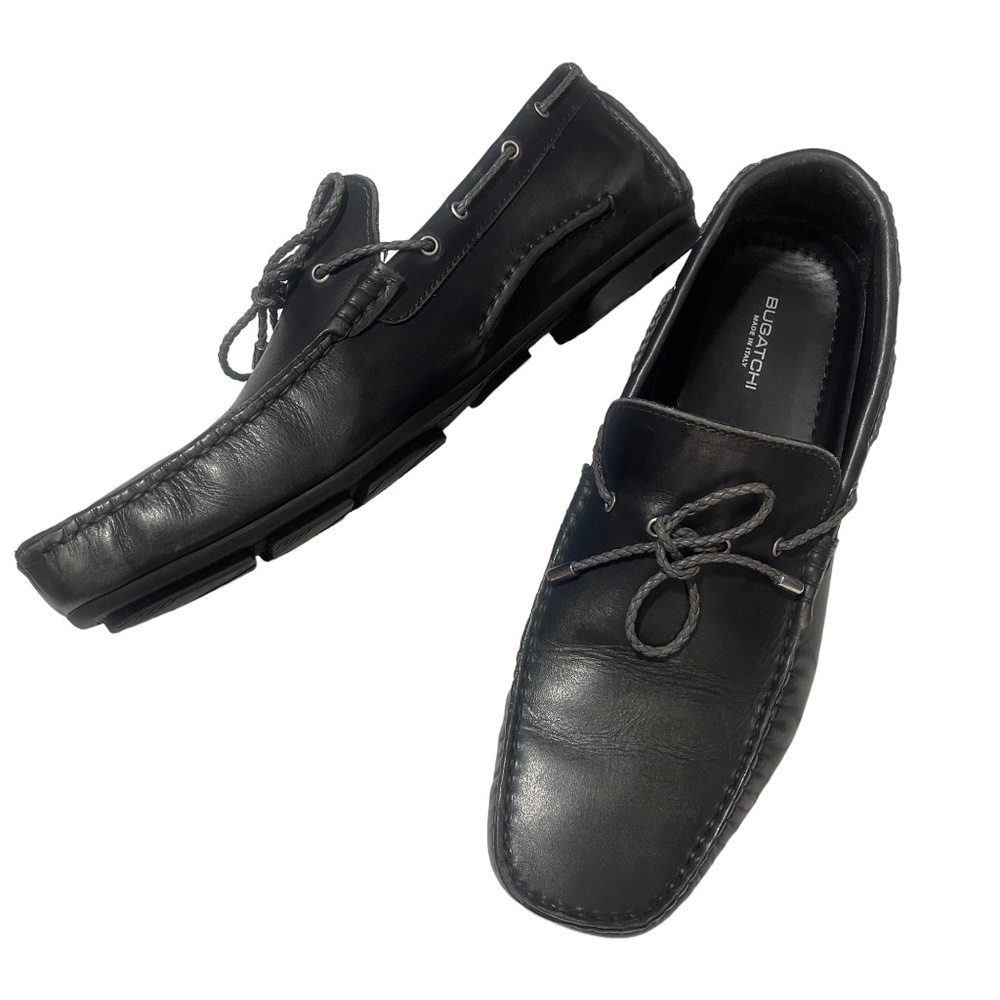 Bugatchi‎ 9 1/2 Leather Mens Loafers NEW Black